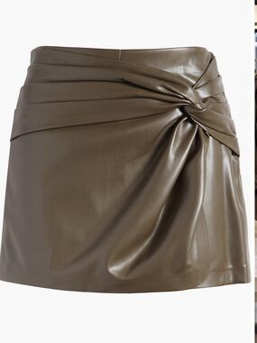 Mango Cairo Faux Leather Twist Mini Skort